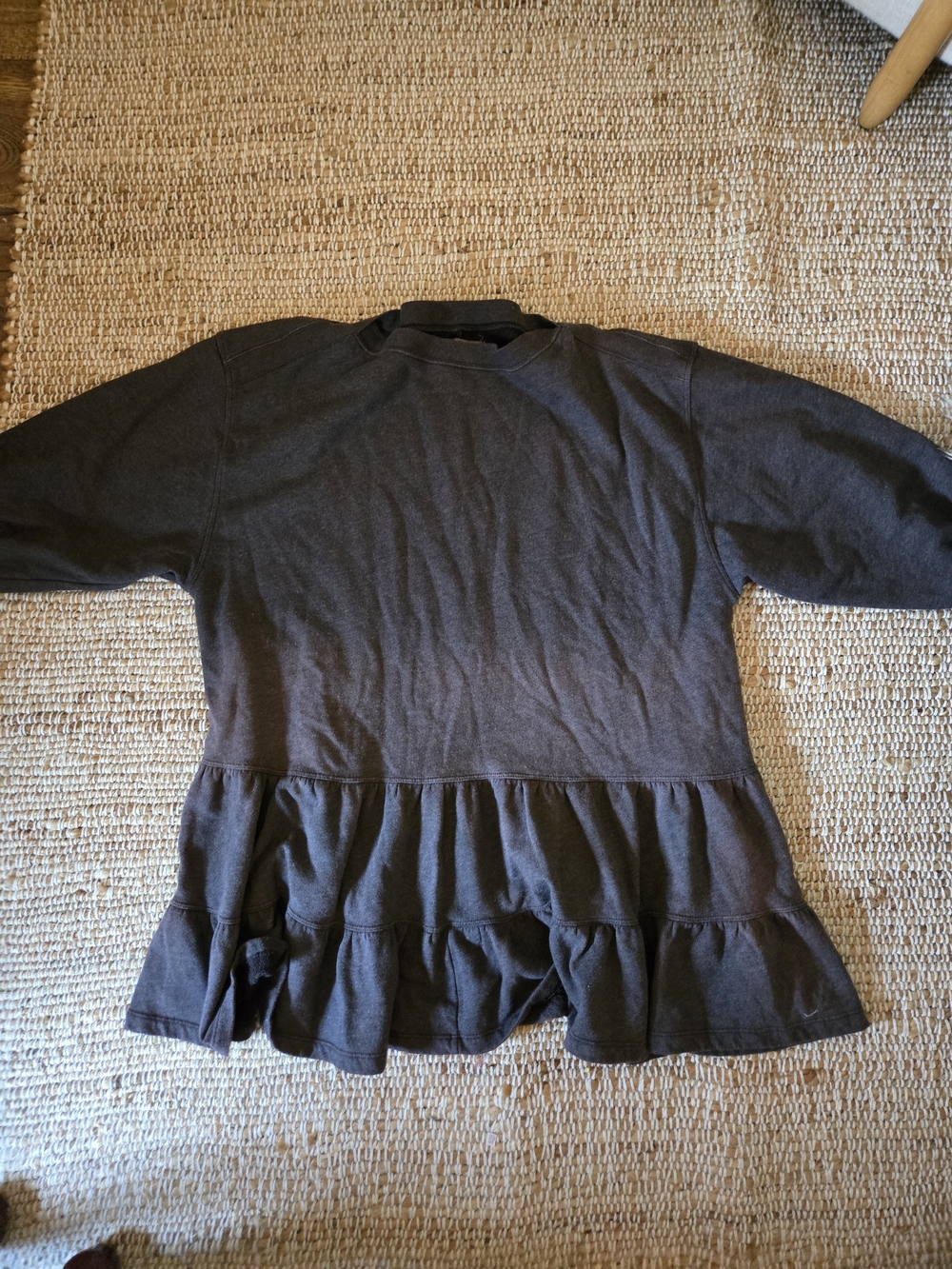 We The Free Charcoal Ombre Ruffle Hem Sweatshirt Dress - Picture 3 of 4